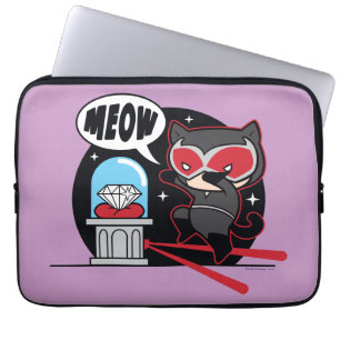 Chibi Catwomen Stealing A Diamond Laptop Sleeve
