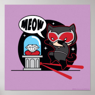 Chibi Catwomen Stealing A Diamond Poster