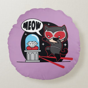 Chibi Catwomen Stealing A Diamond Rund Kudde