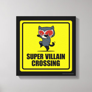 Chibi Catwomen Toppen Villain Crossing Sign Canvastryck