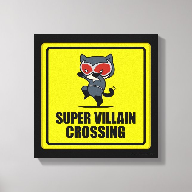Chibi Catwomen Toppen Villain Crossing Sign Canvastryck (Framsida)