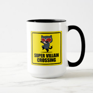 Chibi Catwomen Toppen Villain Crossing Sign Mugg