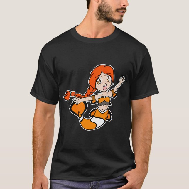 Chibi Clownfisk Sjöjungfru T Shirt (Framsida)