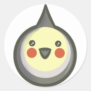 Chibi Cockatiel Runt Klistermärke