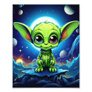 Chibi Cute Alien Fototryck