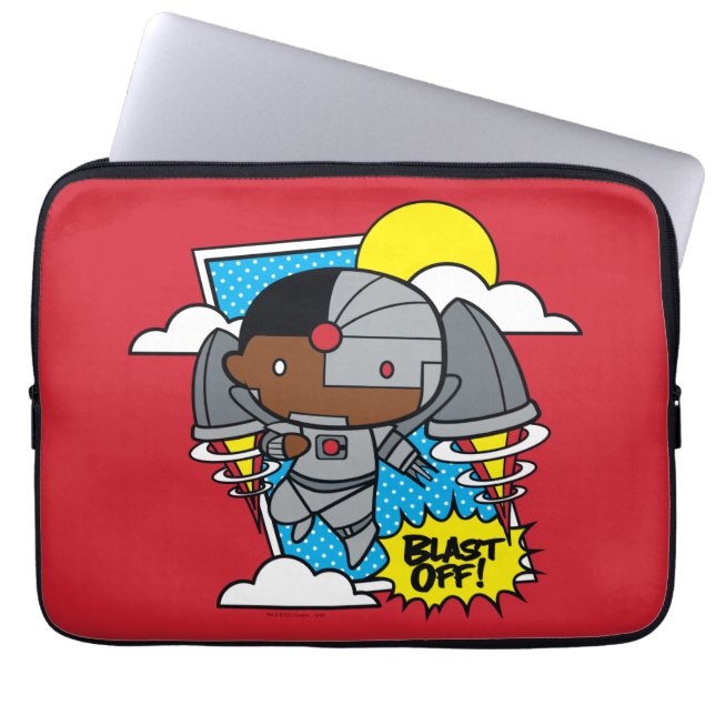 Chibi Cyborg Blast Av! Laptop Sleeve (Framsidan)