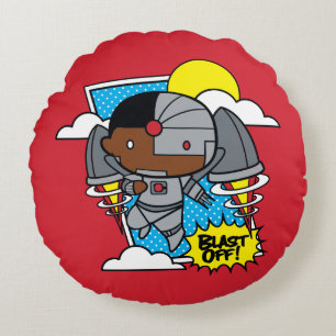 Chibi Cyborg Blast Av! Rund Kudde