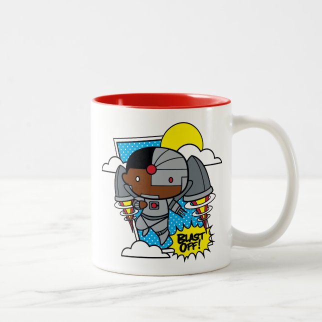 Chibi Cyborg Blast Av! Två-Tonad Mugg (Höger)