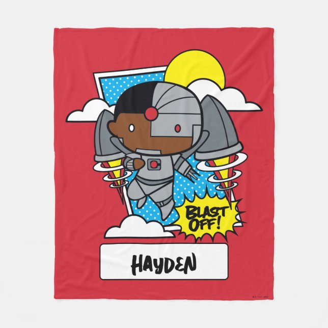 Chibi Cyborg Blast Off! Fleecefilt (Framsidan)