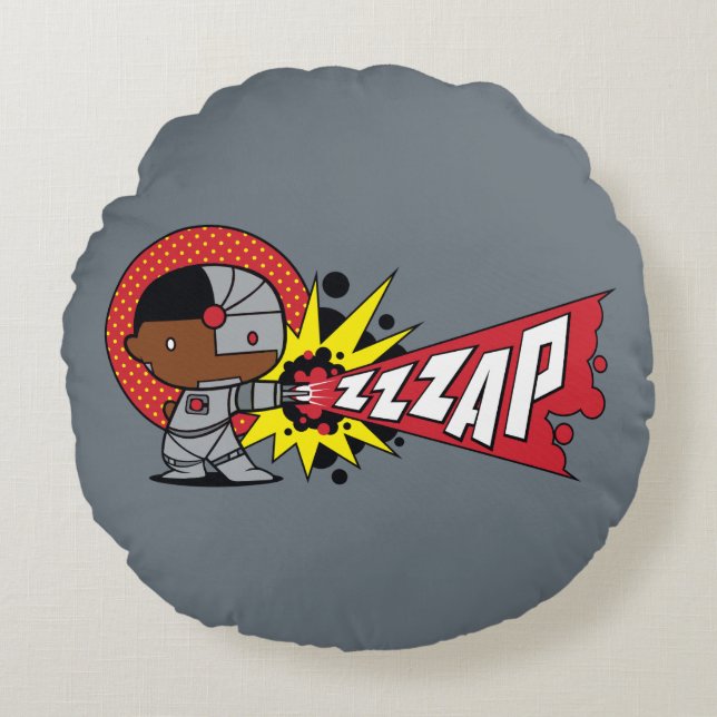 Chibi Cyborgs cybernetiska kanon Rund Kudde (Framsidan)