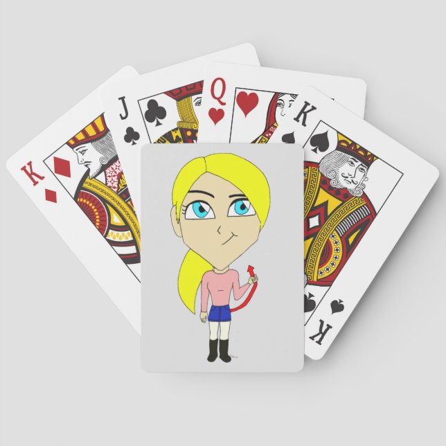 chibi "dålig" flicka casinokort (Baksidan)