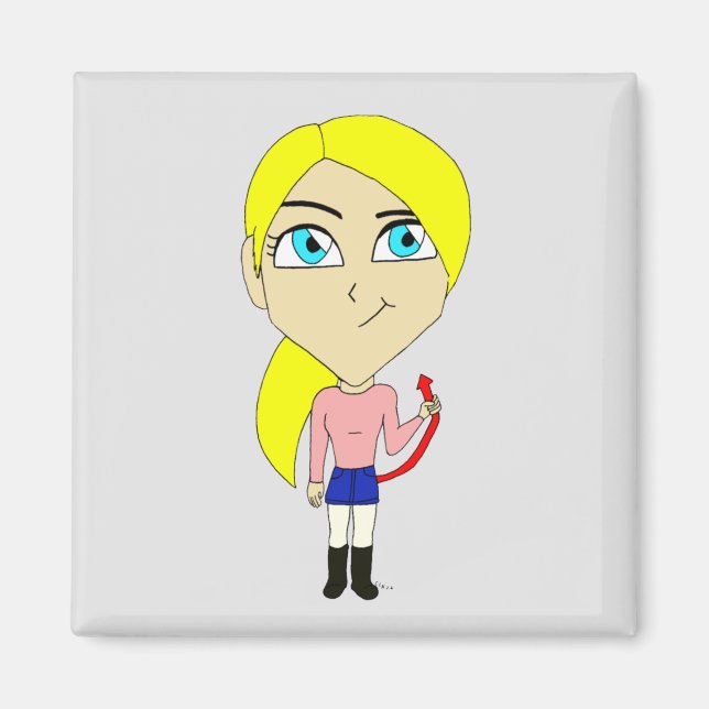 Chibi "dålig" flicka magnet (Framsidan)