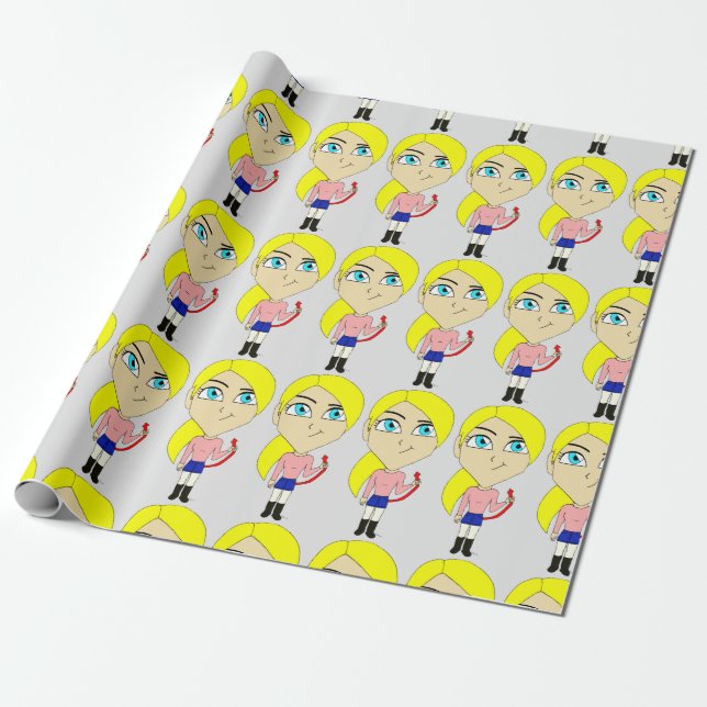 Chibi "dålig" flicka presentpapper (Utrullad)