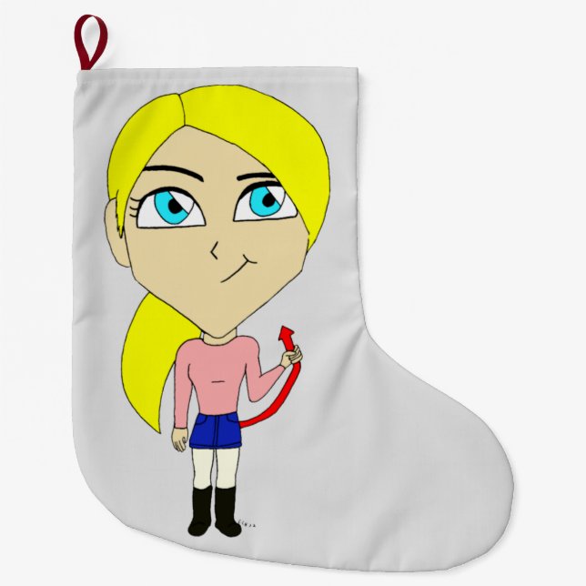 Chibi "dålig" flicka stor julstrumpa (Framsidan)