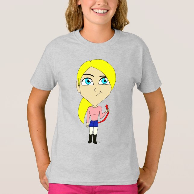 Chibi "dålig" flicka t shirt (Framsida)