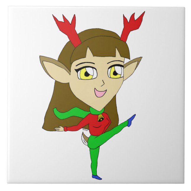 Chibi dansrenflicka kakelplatta (Framsidan)