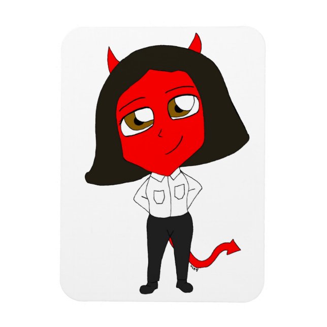 Chibi djävulen flicka magnet (Vertikal)