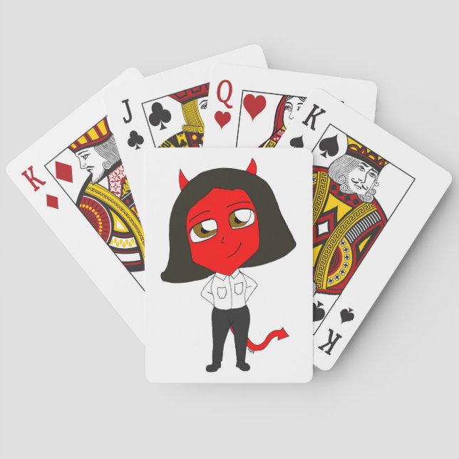 chibi djävulstjej casinokort (Baksidan)