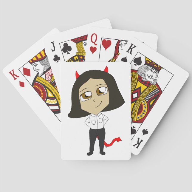 chibi djävulstjej casinokort (Baksidan)