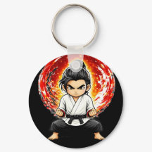 Chibi Dojo Uthållighet Klarsynt Nyckelring