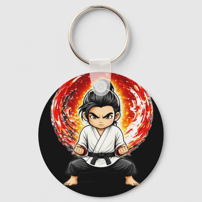 Chibi Dojo Uthållighet Klarsynt Nyckelring (Framsida)