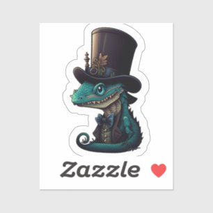 Chibi Dragon i Top hat Klistermärken