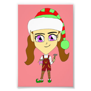 chibi elf fototryck