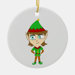 chibi elf keramisk ornament