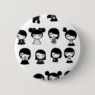 Chibi Emo Goth Knapp