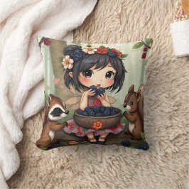 Chibi Fairy and Forest Animals Kudde