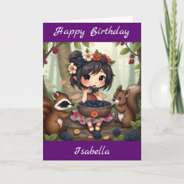 Chibi Fairy Birthday | Färgsida Kort