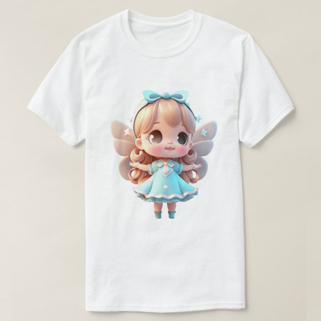 Chibi-Fé-T-shirt Cute Anime-Style Grafiktee T Shirt (Design framsida)
