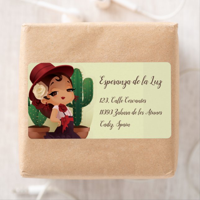 Chibi flamenco in spansk hat and acctuses fraktsedel (Insitu)