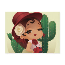 Chibi flamenco in spansk hat and acctuses