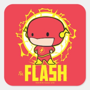 Chibi Flash med el Fyrkantigt Klistermärke