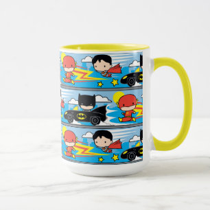 Chibi Flash, Superman och Batman Tävla Mönster Mugg