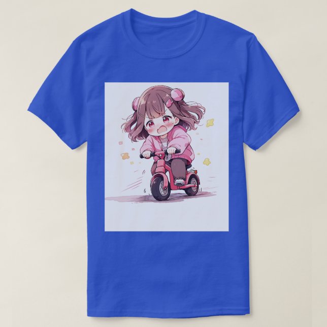 Chibi-flicka cykla t shirt (Design framsida)