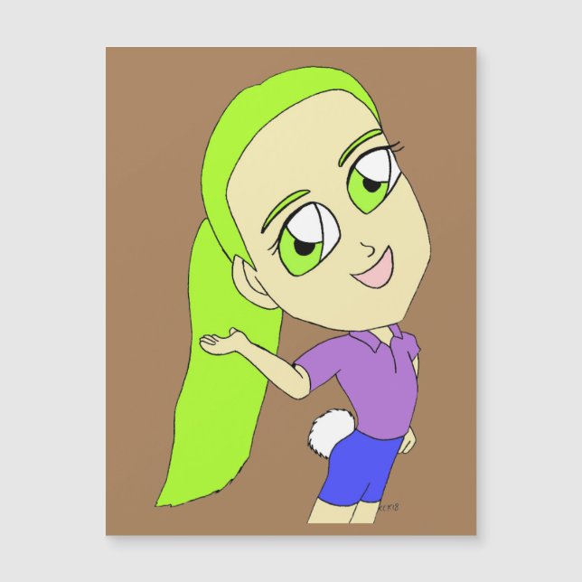 Chibi-flicka med en bunny svan (Framsida)