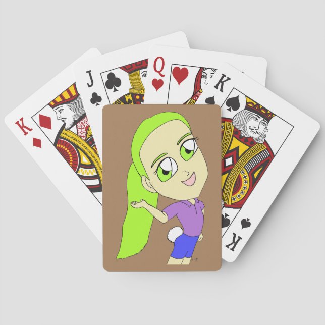 chibi flicka med en kaninsvans    casinokort (Baksidan)