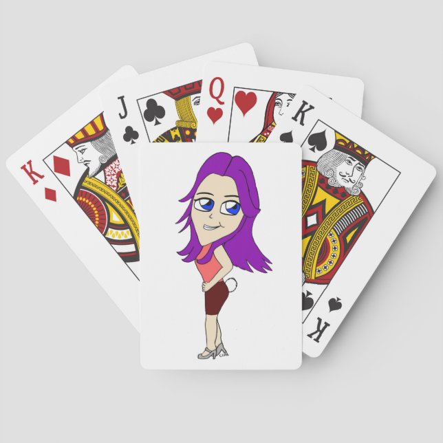 chibi flicka med kaninsvans casinokort (Baksidan)