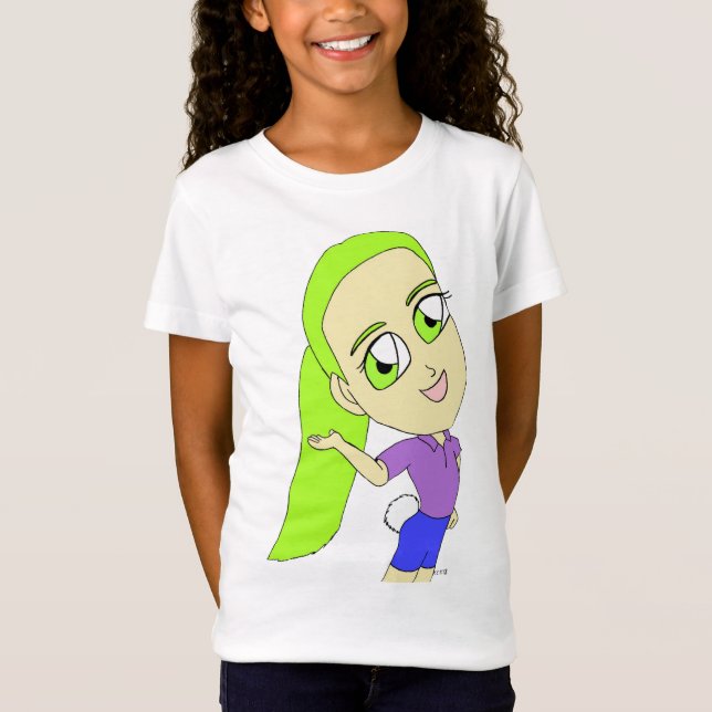 chibi flicka med kaninsvans T-shirt (Framsida)