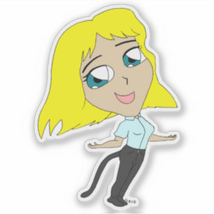 Chibi flicka med svan klistermärken