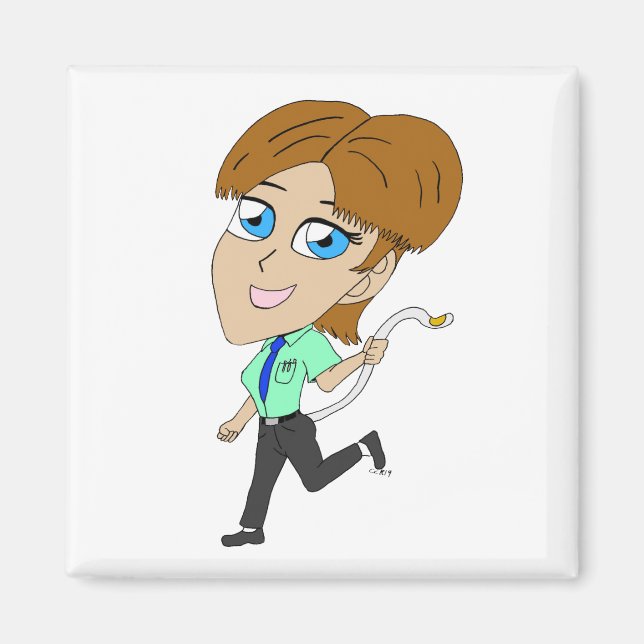 Chibi flicka med svan magnet (Framsidan)