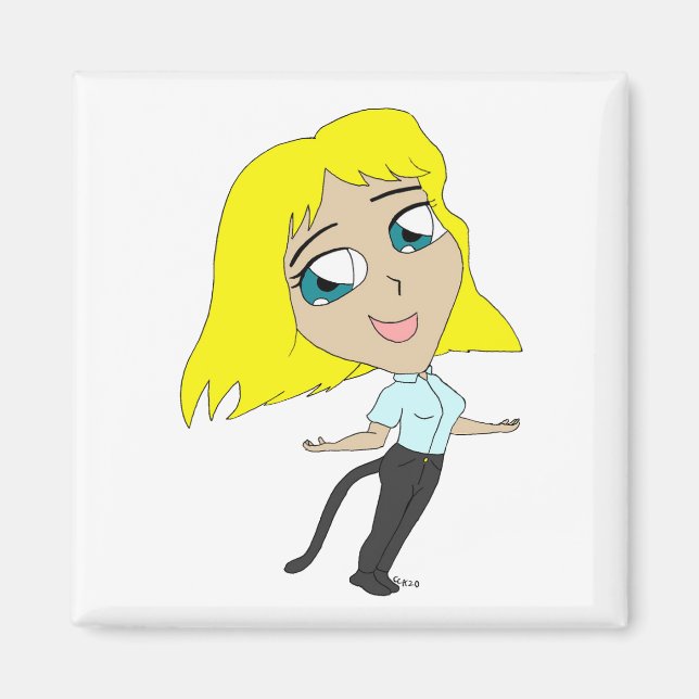 Chibi flicka med svan magnet (Framsidan)