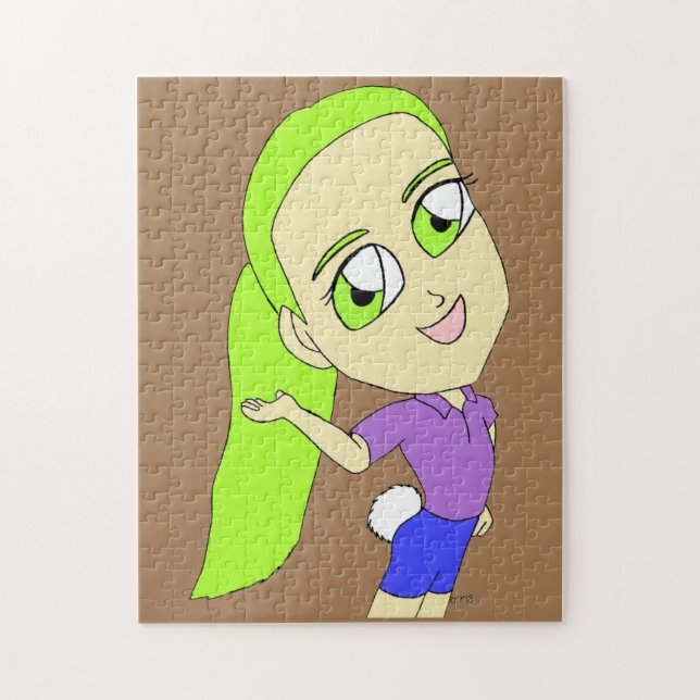 Chibi-flicka med svan-pussel pussel (Vertikal)