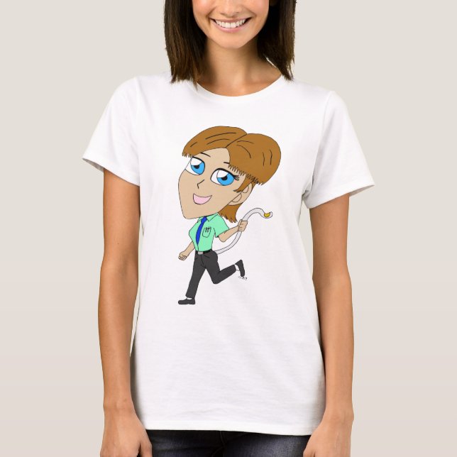 Chibi flicka med svan t shirt (Framsida)