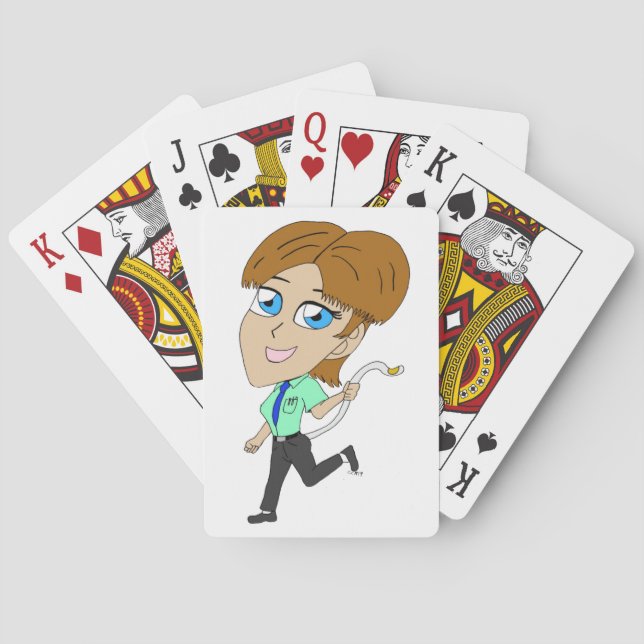 chibi flicka med svans casinokort (Baksidan)