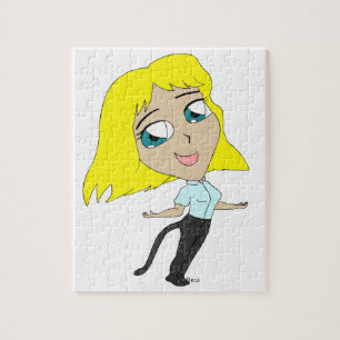 chibi flicka med svans pussel