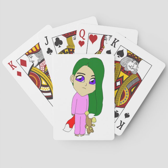 chibi foxy flicka casinokort (Baksidan)