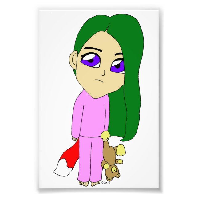 Chibi-foxy-flicka Fototryck (Framsidan)